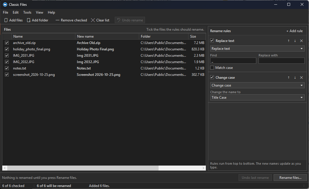 Classic Files screenshot 2